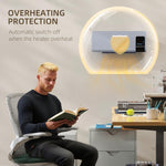 2000W Wall Mounted Heater, 18-45 DegreesC Temperature, Grey