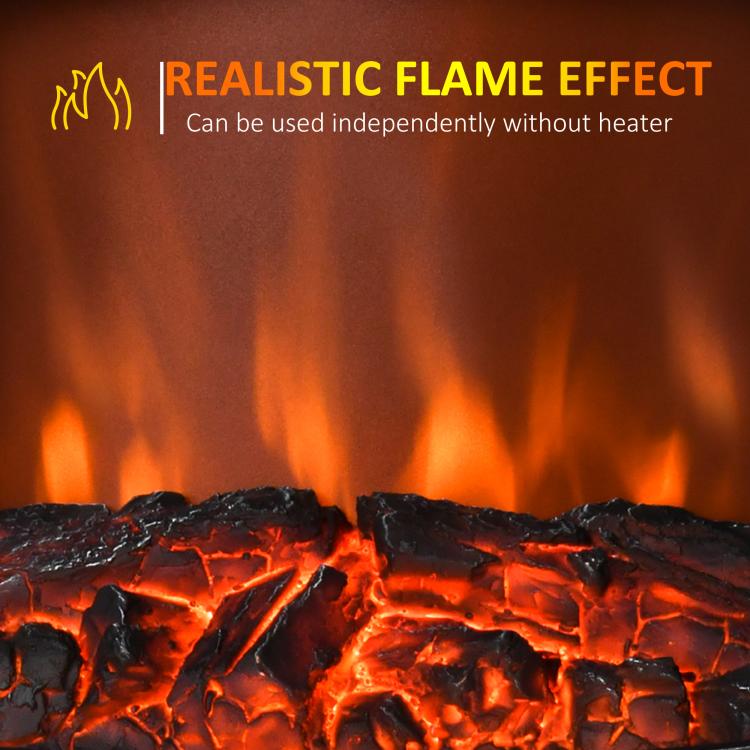 Electric Stove Heater with Realistic Flame Effect, 2000W Portable Indoor Freestanding Electric Fireplace with Adjustable Thermostat, Black