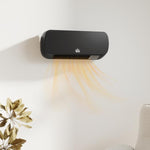 2000W Wall Mounted Ceramic Space Heater, 10-49 DegreesC Temperature, Black