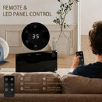 2000W Electric Convector Heater, Freestanding or Wall Mounted, Space Heater with Adjustable Thermostat, Timer, Black