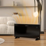 2000W Electric Convector Heater, Freestanding or Wall Mounted, Space Heater with Adjustable Thermostat, Timer, Black