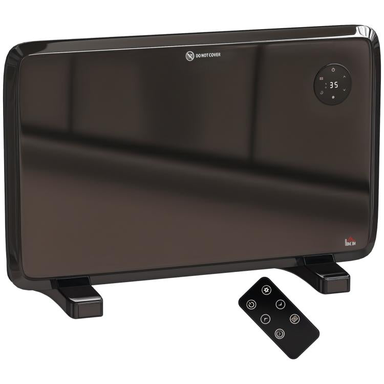 1.2kW Freestand/On-Wall Electric Convector Heater, with Adjustable Thermostat - Black