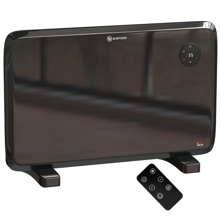 1.2kW Freestand/On-Wall Electric Convector Heater, with Adjustable Thermostat - Black