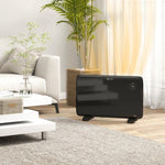 1.2kW Freestand/On-Wall Electric Convector Heater, with Adjustable Thermostat - Black