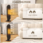 45 Degrees Oscillating Ceramic Space Heater, with Remote - Black