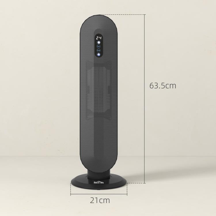 45 Degrees Oscillating Ceramic Space Heater, with Remote - Black