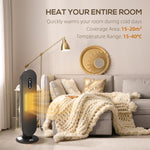 45 Degrees Oscillating Ceramic Space Heater, with Remote - Black