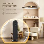 45 Degrees Oscillating Ceramic Space Heater, with Remote - Black