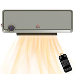 Wall Downflow Heater 2 Heat and Fan 1000W/2000W, Electric Space Heater with Timer Remote Oscillating, for Bedroom Home Office, Grey