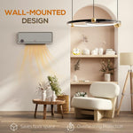 Wall Downflow Heater 2 Heat and Fan 1000W/2000W, Electric Space Heater with Timer Remote Oscillating, for Bedroom Home Office, Grey