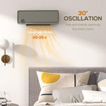 Wall Downflow Heater 2 Heat and Fan 1000W/2000W, Electric Space Heater with Timer Remote Oscillating, for Bedroom Home Office, Grey