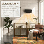 2000W Wall Mounted Heater, 18-45 DegreesC Temperature, Black
