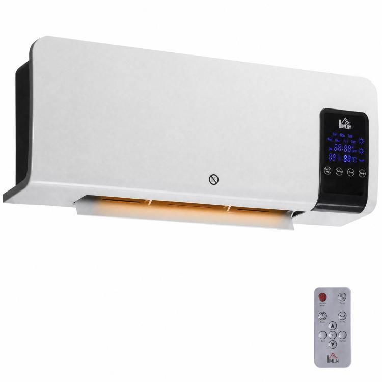 2000W Wall-Mounted Heater, 18-45 DegreesC Temperature, White