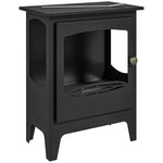 Freestanding Ethanol Fireplace, Steel Bioethanol Fireplace with Stainless Steel Flame Snuffer, 0.9L Tank, 3 Hours Burning Time for Indoor, Black