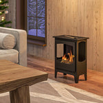 Freestanding Ethanol Fireplace, Steel Bioethanol Fireplace with Stainless Steel Flame Snuffer, 0.9L Tank, 3 Hours Burning Time for Indoor, Black