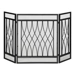 126cm 3-Panel Metal Folding Fireplace Screen Heat Flame Protective Guard Child Pet Home Spark Barrier Surround w/ Mesh Pattern