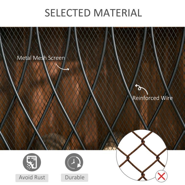 126cm 3-Panel Metal Folding Fireplace Screen Heat Flame Protective Guard Child Pet Home Spark Barrier Surround w/ Mesh Pattern