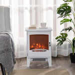 Electric Fireplace Stove, Free standing Fireplace Heater with Realistic LED Flame Effect, Overheat Safety Protection, 900W/1800W, White