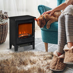 Electric Fireplace Stove, Free standing Fireplace Heater with Realistic LED Flame Effect, Overheat Safety Protection, 900W/1800W, Black