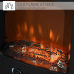 Electric Fireplace Stove, Free standing Fireplace Heater with Realistic LED Flame Effect, Overheat Safety Protection, 900W/1800W, Black