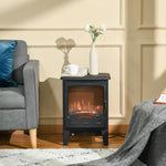 Electric Fireplace Stove, Free standing Fireplace Heater with Realistic LED Flame Effect, Overheat Safety Protection, 900W/1800W, Black