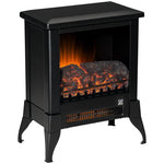 Electric Fireplace Stove, Free Standing Fireplace Heater with Realistic Flame Effect, Dual Power Settings (1800-2000W), Adjustable Temperature and Overheat Protection, Black
