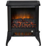 Electric Fireplace Stove, Free Standing Fireplace Heater with Realistic Flame Effect, Dual Power Settings (1800-2000W), Adjustable Temperature and Overheat Protection, Black