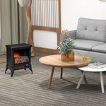 Electric Fireplace Stove, Free Standing Fireplace Heater with Realistic Flame Effect, Dual Power Settings (1800-2000W), Adjustable Temperature and Overheat Protection, Black