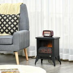 Electric Fireplace Stove, Free Standing Fireplace Heater with Realistic Flame Effect, Dual Power Settings (1800-2000W), Adjustable Temperature and Overheat Protection, Black