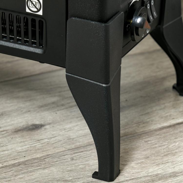 Electric Fireplace Stove, Free Standing Fireplace Heater with Realistic Flame Effect, Dual Power Settings (1800-2000W), Adjustable Temperature and Overheat Protection, Black