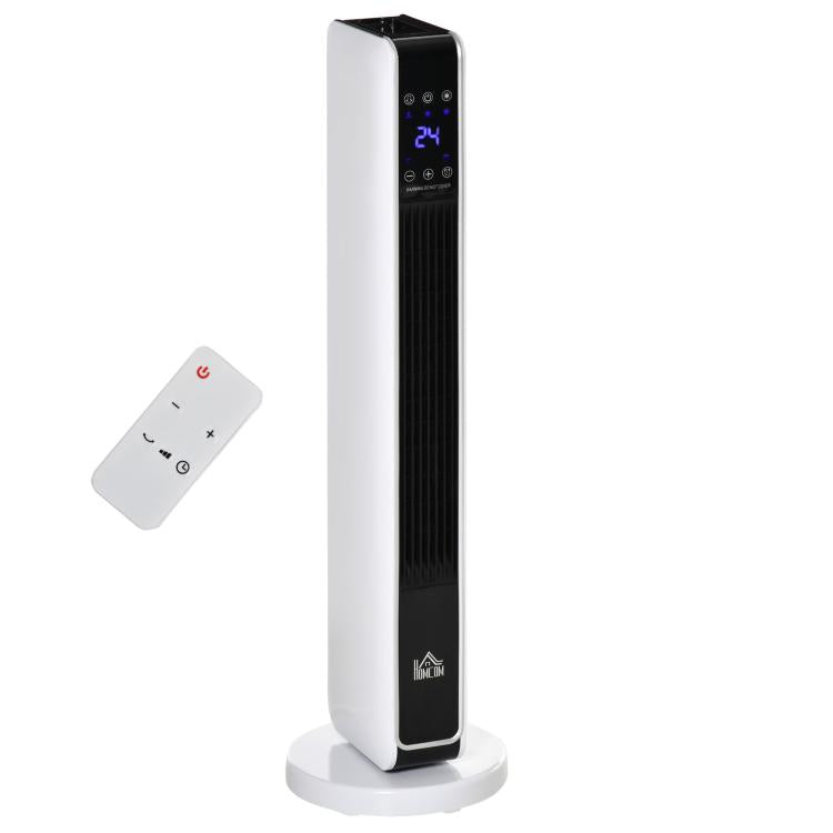 1100W/2200W Space Heater with 65 Degrees Oscillation, Electric Heater with 2 Heat and Fan, 8-Hour Timer, Overheat & Tip Over Protection for Bedroom, 29 inch