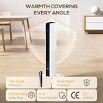 1100W/2200W Space Heater with 65 Degrees Oscillation, Electric Heater with 2 Heat and Fan, 8-Hour Timer, Overheat & Tip Over Protection for Bedroom, 29 inch