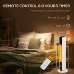 1100W/2200W Space Heater with 65 Degrees Oscillation, Electric Heater with 2 Heat and Fan, 8-Hour Timer, Overheat & Tip Over Protection for Bedroom, 29 inch