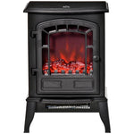 Free standing Electric Fireplace Stove, Fireplace Heater with Realistic Flame Effect, Overheat Safety Protection, 1000W/2000W, Black