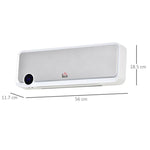 Wall Downflow Heater 2 Heat and Fan 1000W/2000W, Electric Space Heater with Timer Remote Oscillating, for Bedroom Home Office, White and Silver