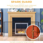 Extendable Fire Guard Screen, Freestanding Fire Screen Spark Guard, Folding Fireplace Cover, Wire Mesh, Child & Pet Safety Barrier for Fireplaces, 81.5-160cm, Black