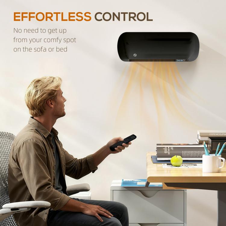 Termoventilatore ceramico da parete 2000 W con timer e telecomando - immagine 10