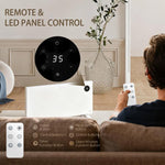 2000W Electric Convector Heater, Freestanding or Wall Mounted, Space Heater with Adjustable Thermostat, Timer, White