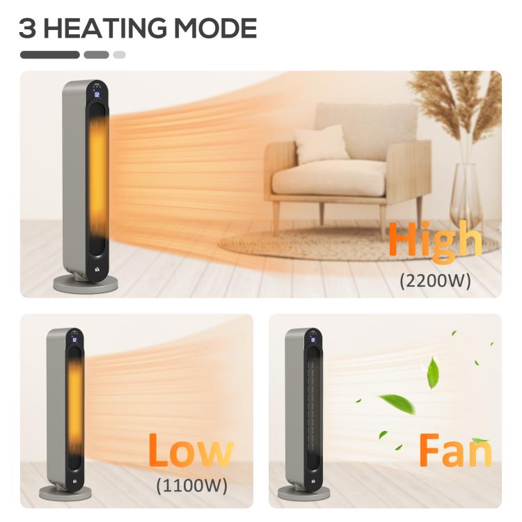 2kW PTC Ceramic Tower Heater, 10-35 DegreesC Temperature Range