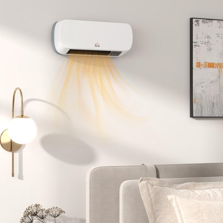 2000W Wall Mounted Ceramic Space Heater, 10-49 DegreesC Temperature, White