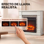 1800W Decorative Electric Fireplace with Flame Effect (3 Brightness Levels), Thermostat, Timer, and Remote Control – Natural Style