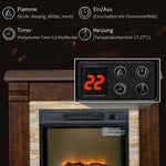 1800W Electric Fireplace with Heater, Remote Control, and Overheat Protection – Decorative Fireplace (Dark Brown)