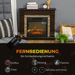 1800W Electric Fireplace with Heater, Remote Control, and Overheat Protection – Decorative Fireplace (Dark Brown)