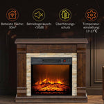 1800W Electric Fireplace with Heater, Remote Control, and Overheat Protection – Decorative Fireplace (Dark Brown)