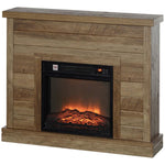 Electric fireplace, 3D flame effect, 3 settings, timer, remote control, natural wood