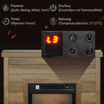 Electric fireplace, 3D flame effect, 3 settings, timer, remote control, natural wood