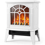 Freestanding Electric Fireplace, Electric Log Burner w/ LED Flame Effect, Overheating Safety System, 1000W/2000W, White