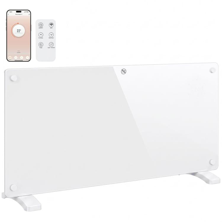 Smart Panel Heater Wall Mounted Freestanding, Electric Heater with Weekly Timer, Open Window & Anti-Frost, 2000W, White