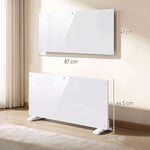 Smart Panel Heater Wall Mounted Freestanding, Electric Heater with Weekly Timer, Open Window & Anti-Frost, 2000W, White
