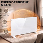 Smart Panel Heater Wall Mounted Freestanding, Electric Heater with Weekly Timer, Open Window & Anti-Frost, 2000W, White